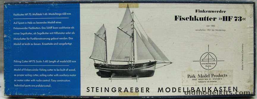 Steingraeber 1/60 Fishing Cutter HF73 / Fischkutter Circa 1880 - For Radio Control, 1880 plastic model kit